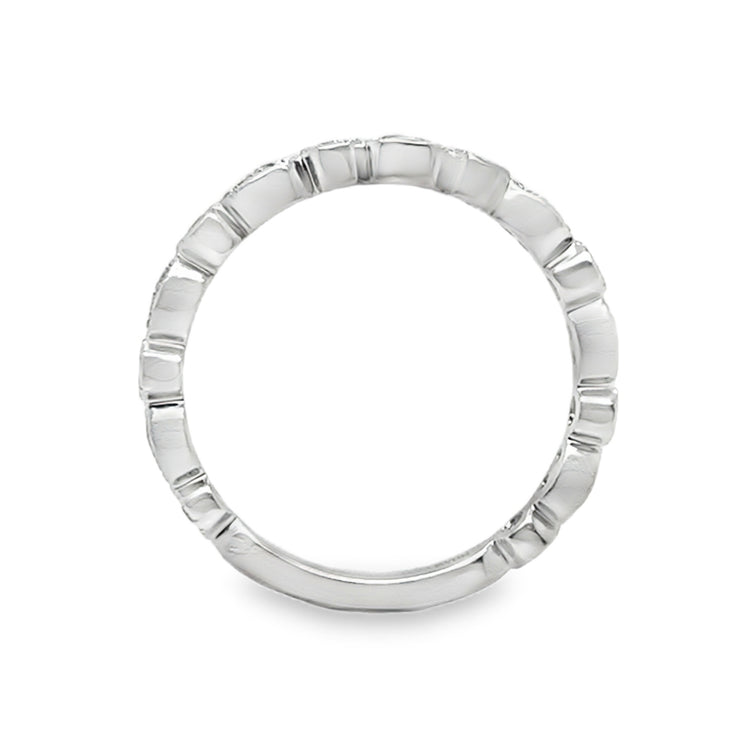 Platinum Scalloped Diamond Band