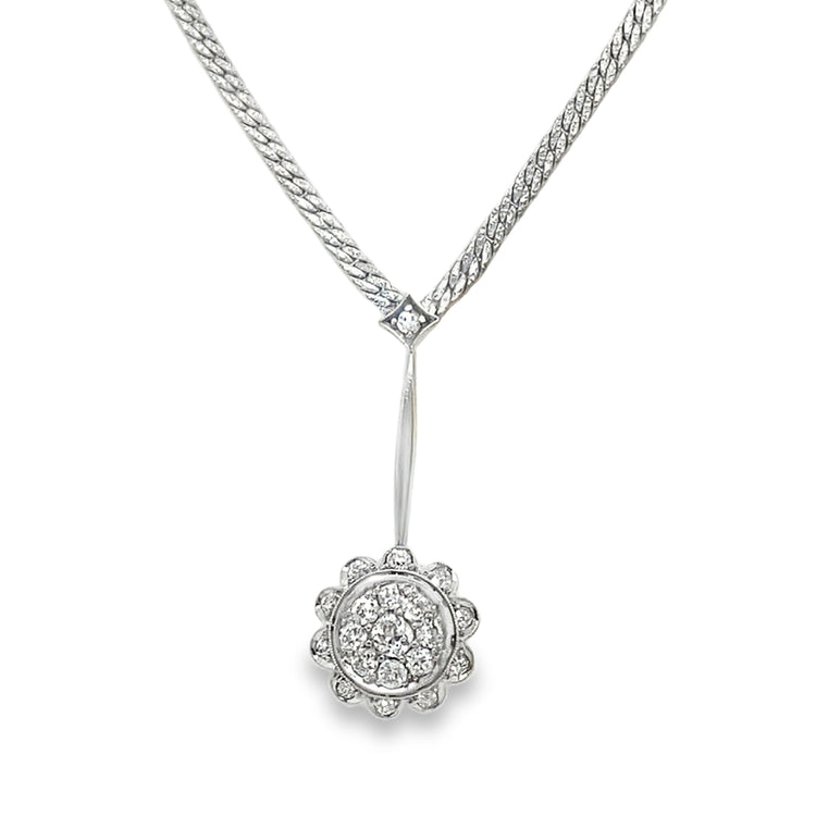 European Cut Diamond Drop Necklace
