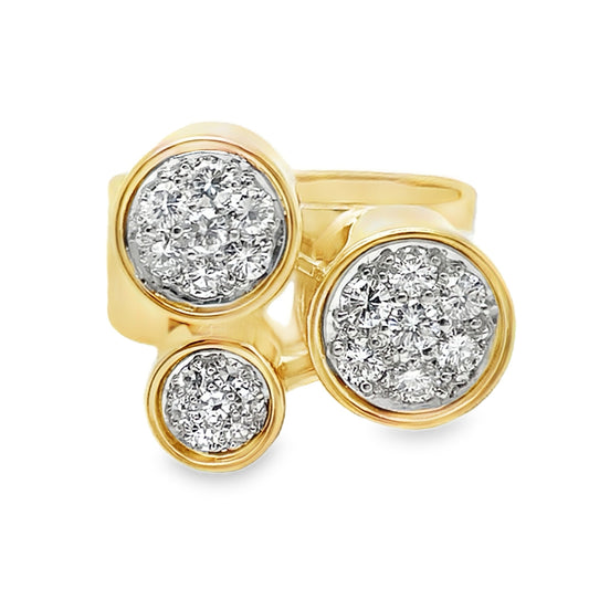 Square Shank Diamond Circles Ring