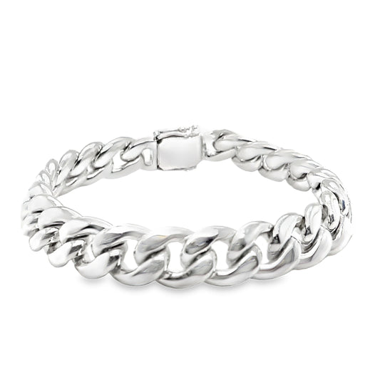 10.2mm Wide Sterling Silver Cuban Link Bracelet