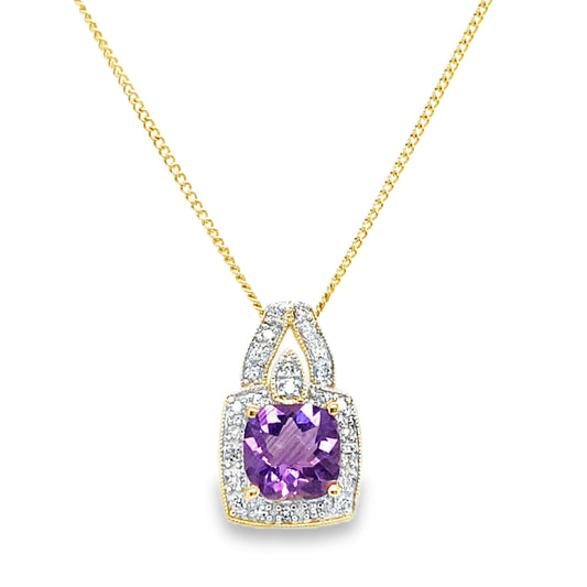 Amethyst & Diamond Necklace