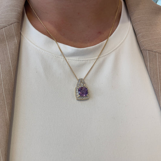 Amethyst & Diamond Necklace