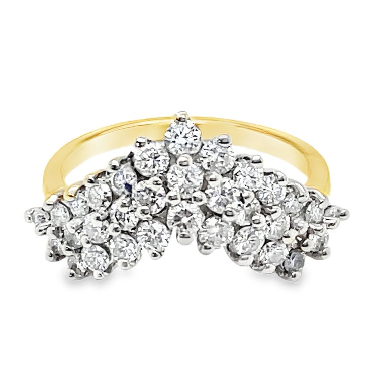 Triple Row Chevron Diamond Ring