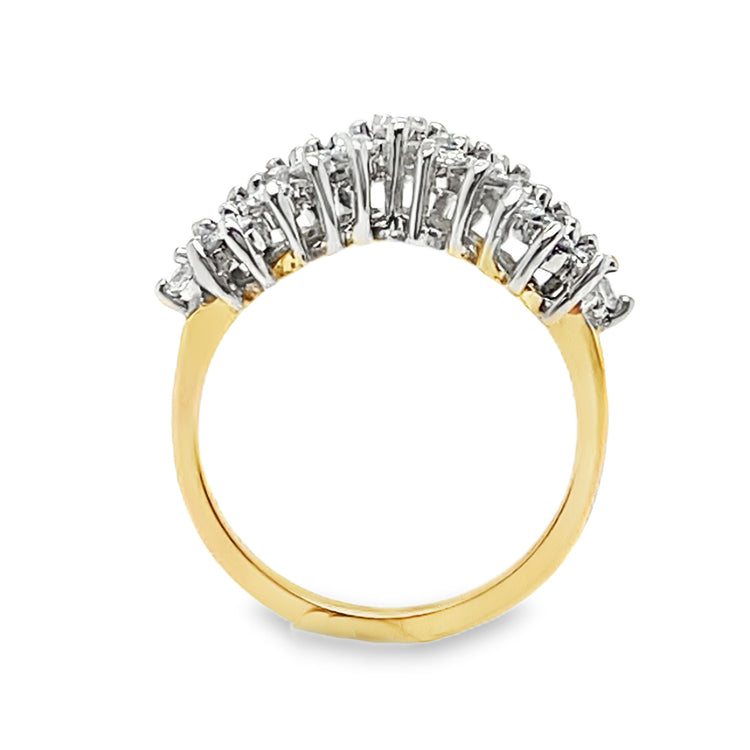 Triple Row Chevron Diamond Ring