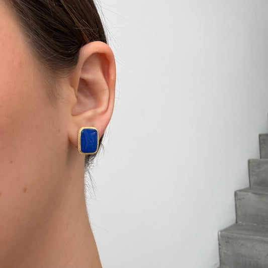 Square Lapis Studs