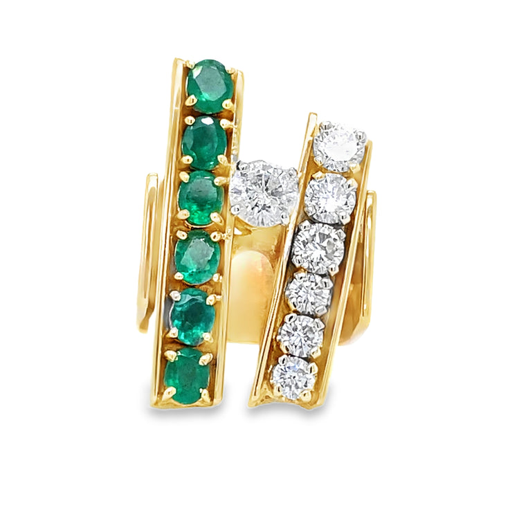 Custom Diamond & Emerald Ring