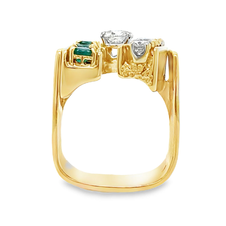 Custom Diamond & Emerald Ring