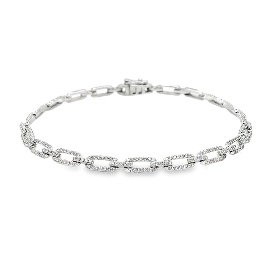 Diamond Paper Clip Bracelet