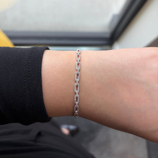Diamond Paper Clip Bracelet