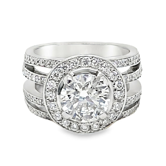 Double Split Shank Diamond Ring
