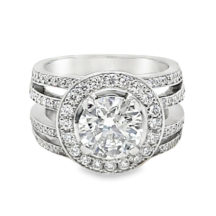 Double Split Shank Diamond Ring
