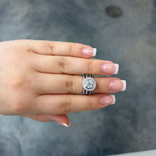 Double Split Shank Diamond Ring