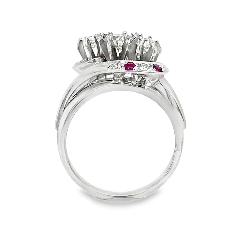 Three Stone Diamond & Ruby Ring