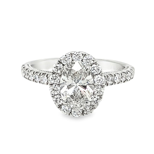 1.01TCW Lab Grown Halo Diamond Ring