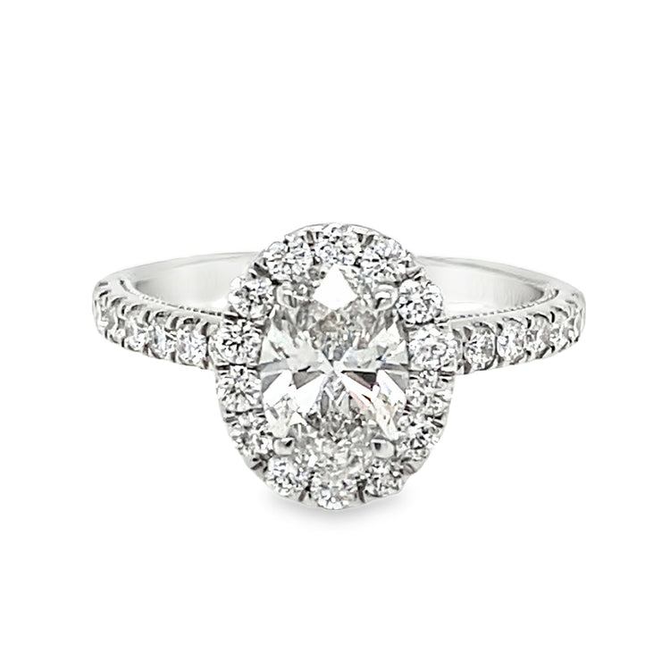 1.01TCW Lab Grown Halo Diamond Ring