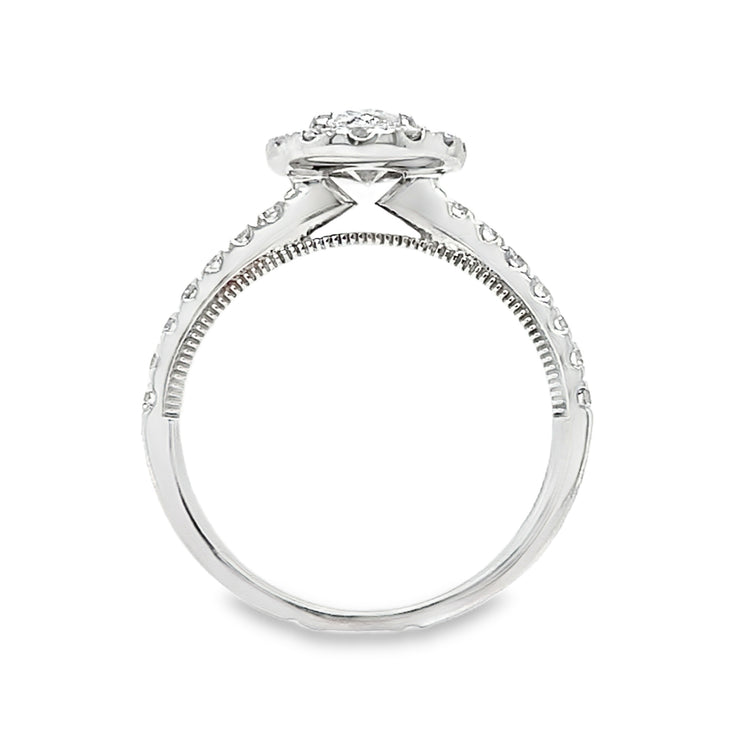1.01TCW Lab Grown Halo Diamond Ring
