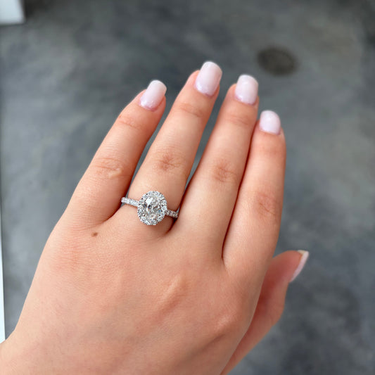 1.01TCW Lab Grown Halo Diamond Ring