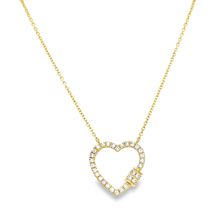 18 Inch Diamond Station Heart Necklace