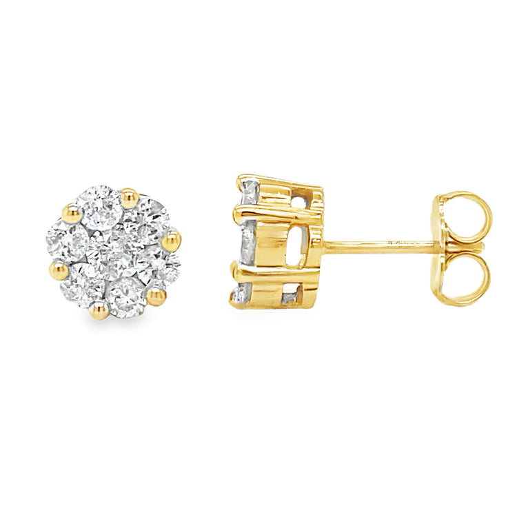 Diamond Flower Studs