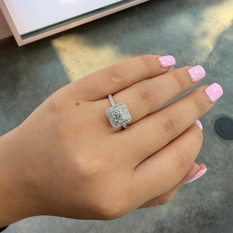 Double Halo Lab Grown Diamond Ring