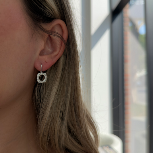 Pave Cushion Drop earrings by Tiffany & Co.