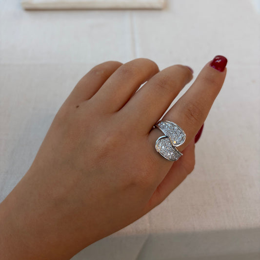 .50TCW Diamond Bypass Ring