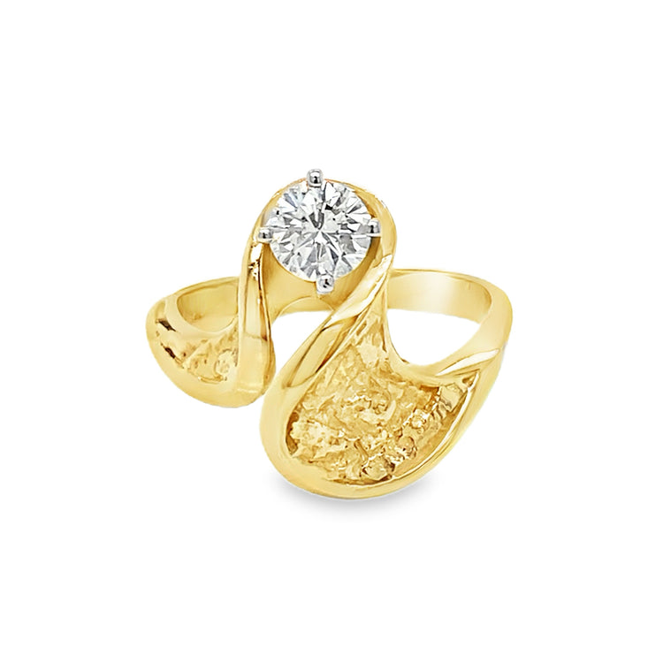 Nugget Texture Diamond Ring
