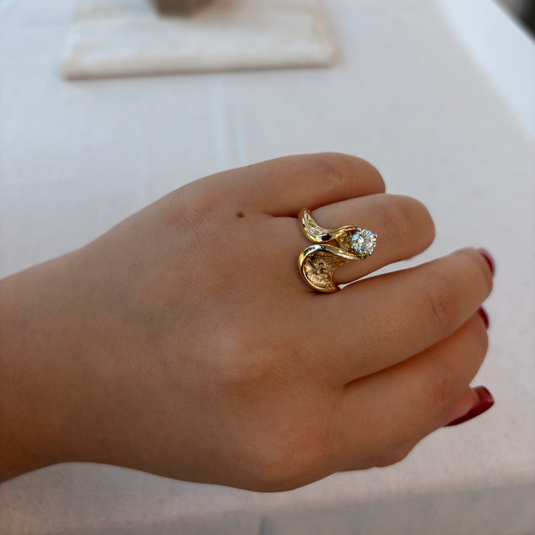 Nugget Texture Diamond Ring