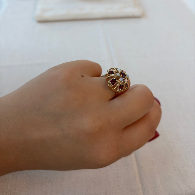 Garnet & Opal Cocktail Ring