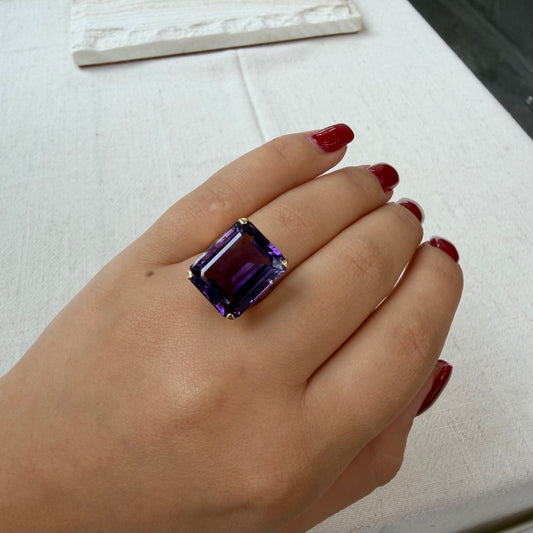 Oversized Statement Amethyst Ring