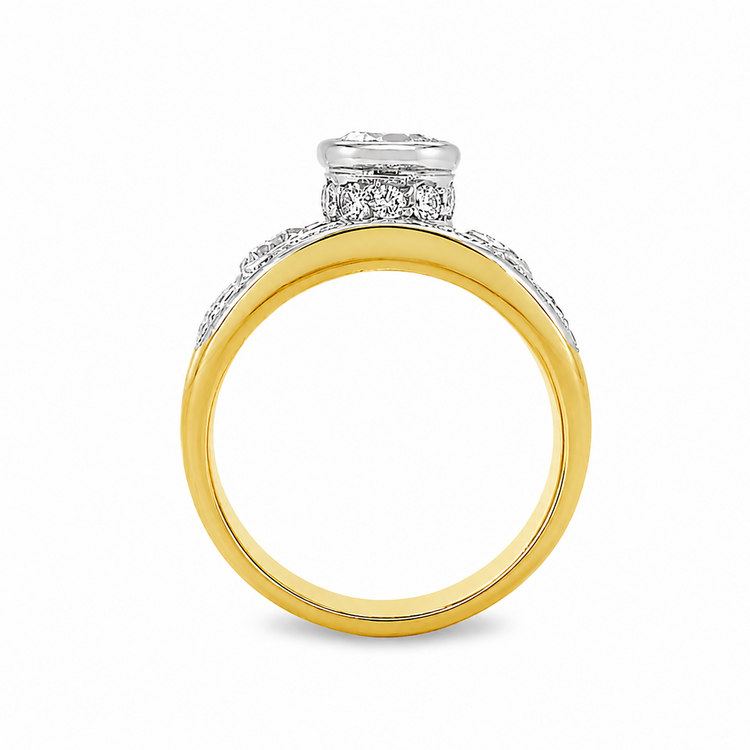 Multi Row Bezel & Pave Set Ring