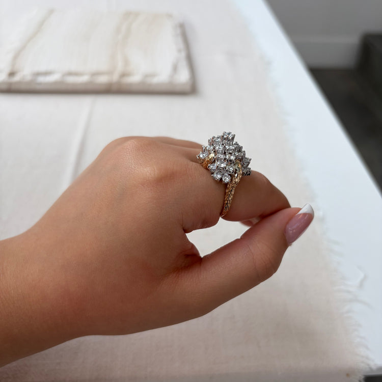 3.50TCW Diamond Cluster Ring