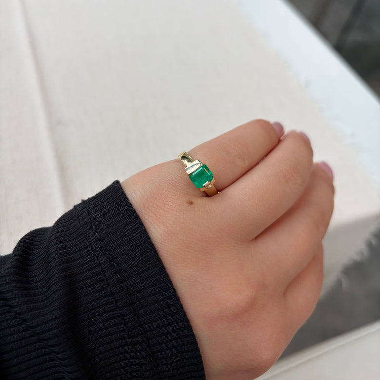 Asymmetrical Emerald RIng