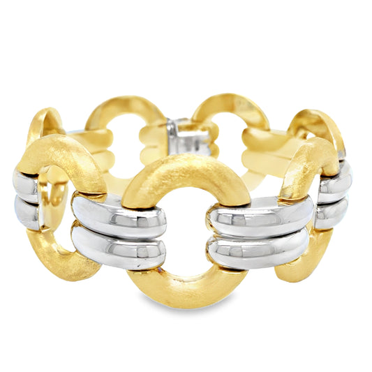 18K Yellow & White Gold Statement Bracelet