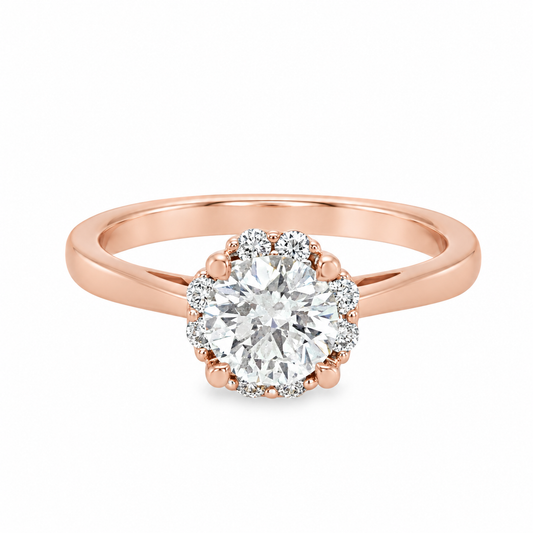 Rose Gold Diamond Halo Ring