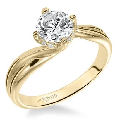 Twist Diamond Solitaire Ring