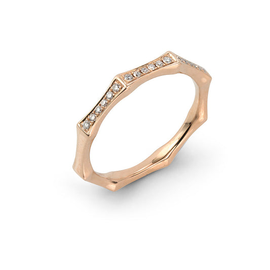 Diamond Bamboo Style Ring