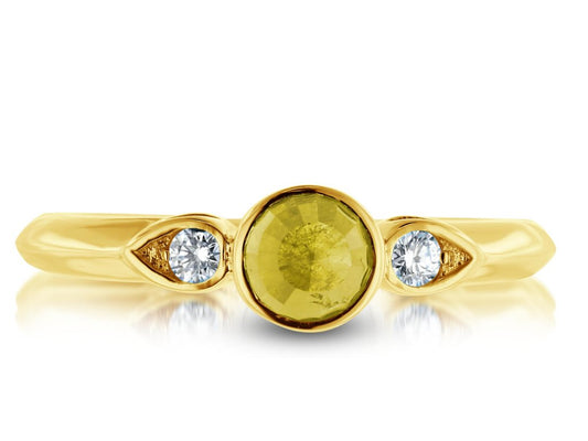 Rose Cut Yellow Diamond Ring