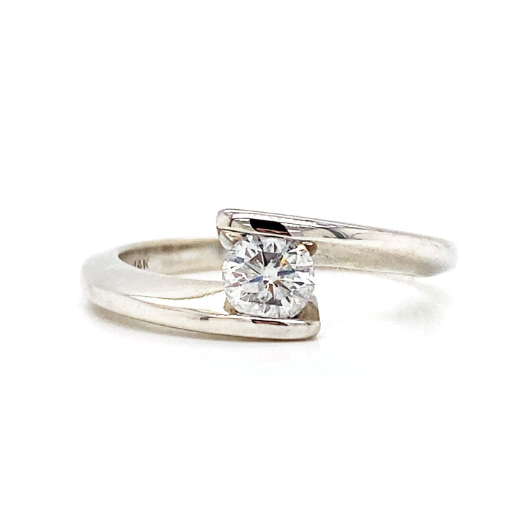 Diamond Solitaire Bypass Ring