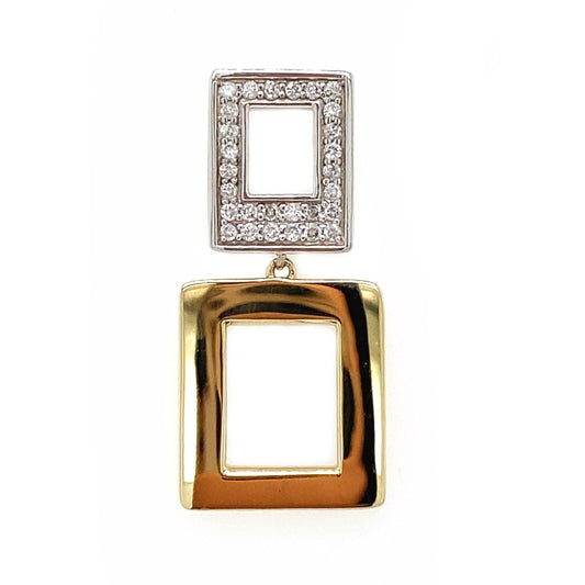 Two Tone Diamond Squares Pendant
