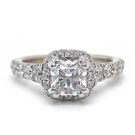 Radiant Cut Diamond Halo Ring