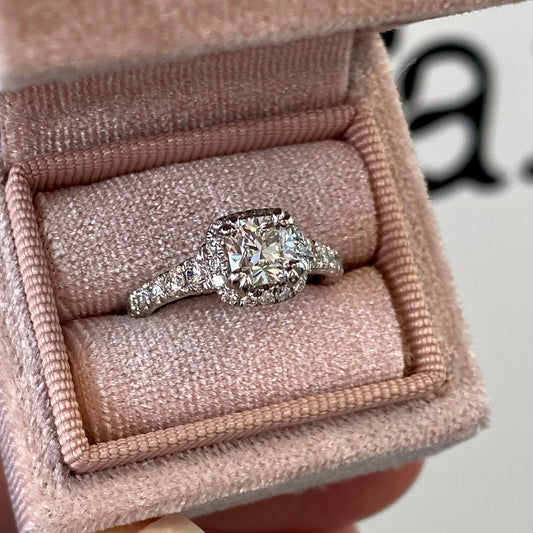 Radiant Cut Diamond Halo Ring