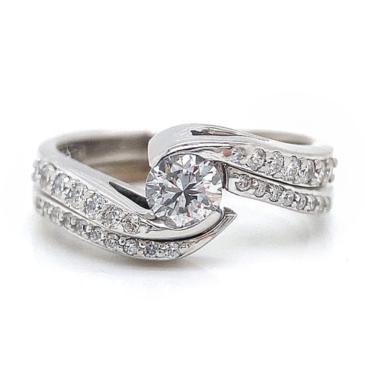 Interlocking Diamond Wedding Set