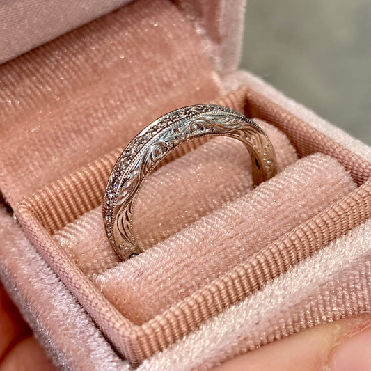 .15TCW Engraved Diamond Band