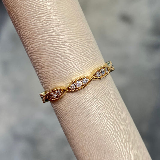 Diamond Band with Millgrain