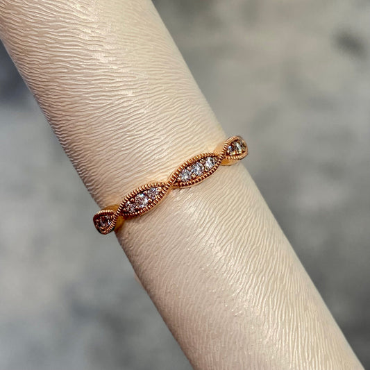 Diamond Band with Millgrain